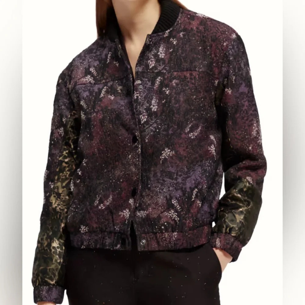 Scotch & Soda Printed Jacquard Bomber Jacket Size Small